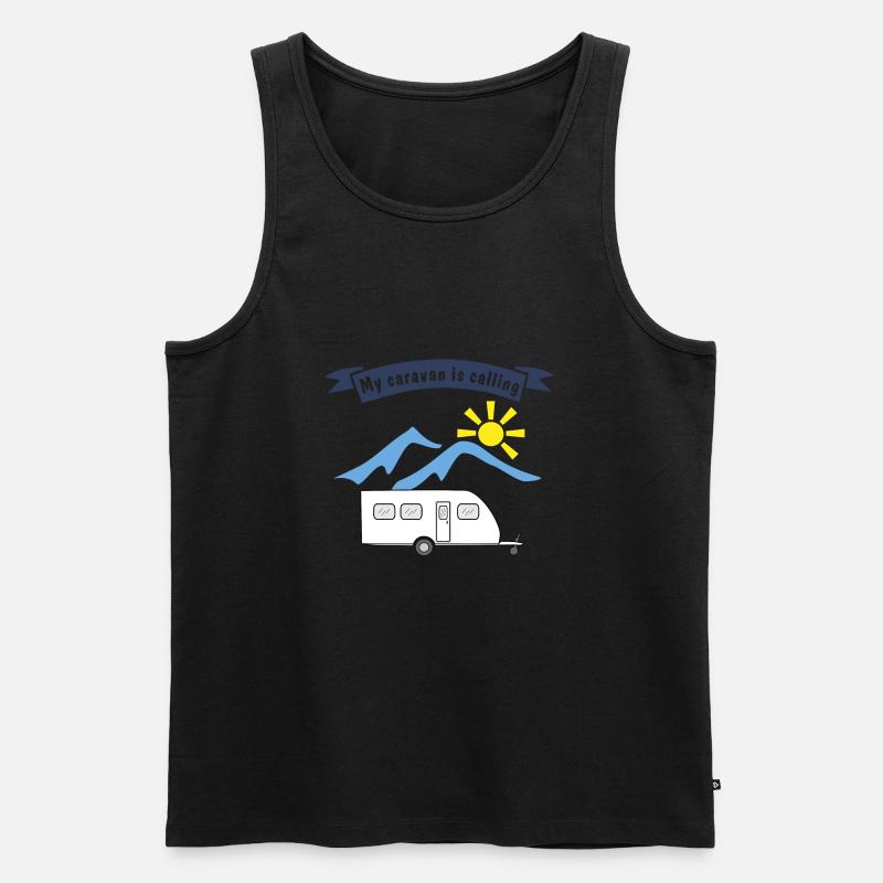 caravan is calling - Männer Premium Bio Tank Top - Schwarz
