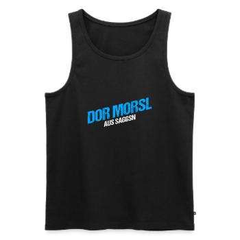 Der Marcel aus Sachsen - Männer Premium Bio Tank Top - Schwarz - Vorne - Michal (187cm)