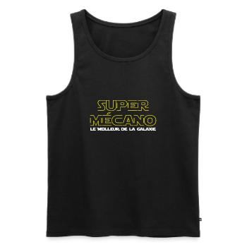 Super mecano - Débardeur bio Premium Homme - noir - Devant - AI Model Male 178 light (178cm)