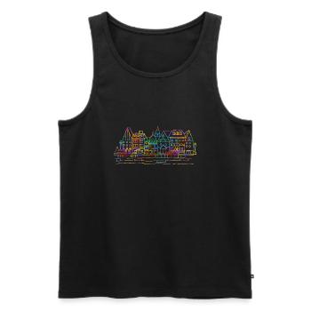 Bunte Häuser - Männer Premium Bio Tank Top - Schwarz - Vorne - Michal (187cm)