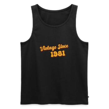 Jahrgang seit 1981 42 Jahre alt - Groovy 42. - Männer Premium Bio Tank Top - Schwarz - Vorne - Michal (187cm)