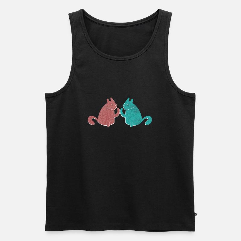 #2cats - Männer Premium Bio Tank Top - Schwarz