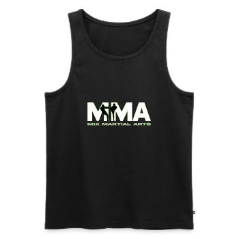 MMA Logo - Männer Premium Bio Tank Top - Schwarz - Vorne - Michal (187cm)