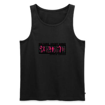 Printed design: Nature sport for T shirt, Sweatshirt.. - Men's Premium Organic Tank Top - black - Front - AI Model Male 178 light (178cm)