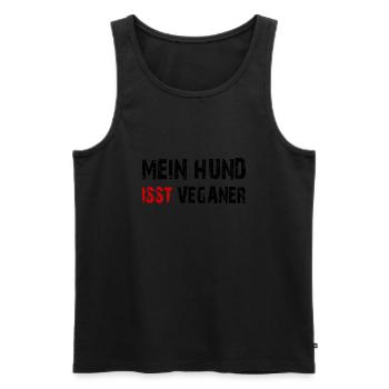 Mein Hund isst Veganer - Männer Premium Bio Tank Top - Schwarz - Vorne - AI Model Male 178 light (178cm)