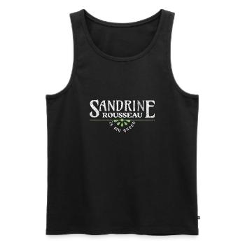 Sandrine Rousseau is my queen Humour politique - Débardeur bio Premium Homme - noir - Devant - AI Model Male 178 light (178cm)