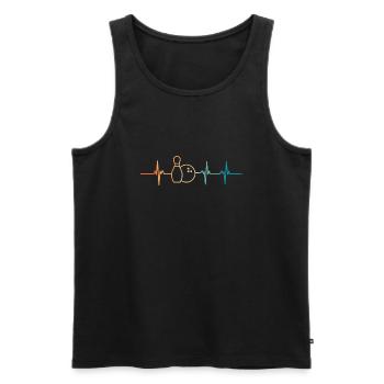 Battement de cœur Bowling - Débardeur bio Premium Homme - noir - Devant - Michal (187cm)