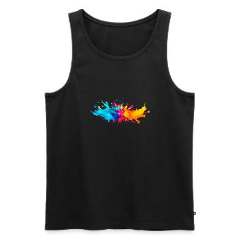 Explosion de Peinture - Débardeur bio Premium Homme - noir - Devant - Michal (187cm)