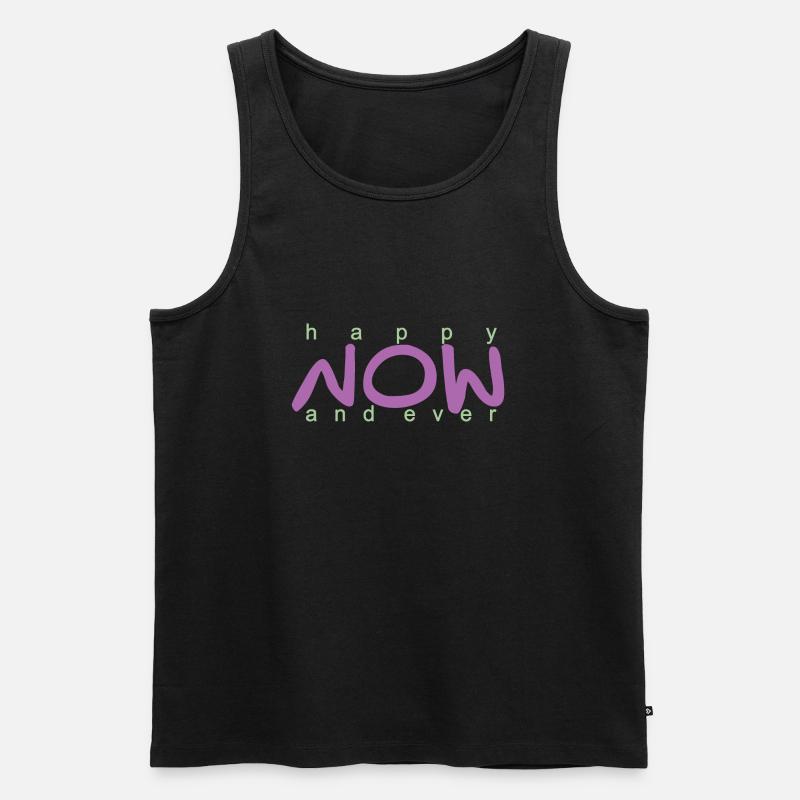 happy now and ever. - Männer Premium Bio Tank Top - Schwarz