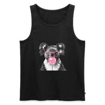 Koala mit Sonnenbrille Bubblegum für einen - Männer Premium Bio Tank Top - Schwarz - Vorne - AI Model Male 178 light (178cm)