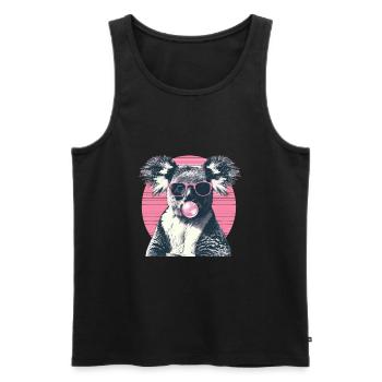 Koala mit Sonnenbrille Bubblegum für einen - Männer Premium Bio Tank Top - Schwarz - Vorne - AI Model Male 178 light (178cm)