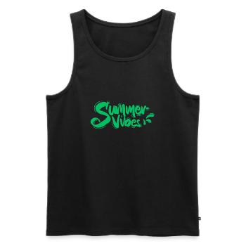 Summer Vibes green - Männer Premium Bio Tank Top - Schwarz - Vorne - Michal (187cm)