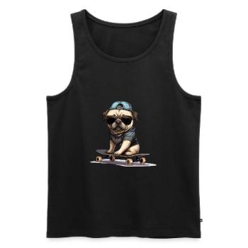 Skateboarding Mops für Skaters - Männer Premium Bio Tank Top - Schwarz - Vorne - Michal (187cm)