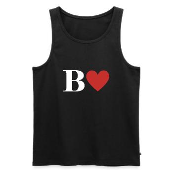 Letter b red heart - Men's Premium Organic Tank Top - black - Front - Michal (187cm)