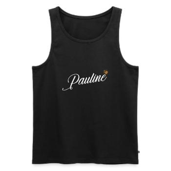 Pauline Nom pour les femmes Enfants Bambins - Pauline - Débardeur bio Premium Homme - noir - Devant - AI Model Male 178 light (178cm)