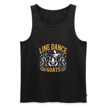 Ziegen und Line Dance lustige Ziege mit Stetson - Männer Premium Bio Tank Top - Schwarz - Vorne - Michal (187cm)