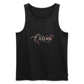 Carina Name Vorname Kalligrafieherz - Männer Premium Bio Tank Top - Schwarz - Vorne - AI Model Male 178 light (178cm)