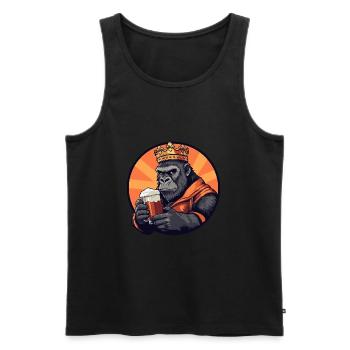 Gorilla Beer - Men's Premium Organic Tank Top - black - Front - AI Model Male 178 light (178cm)
