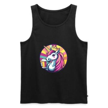 Unicorn Beer - Men's Premium Organic Tank Top - black - Front - AI Model Male 178 light (178cm)