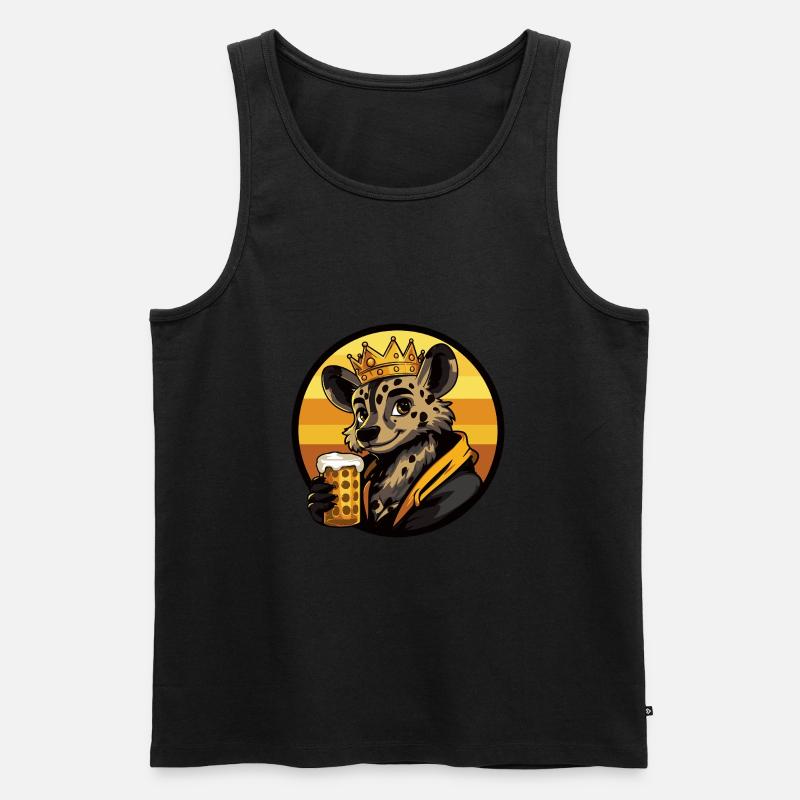 Hyäne Bier - Männer Premium Bio Tank Top - Schwarz