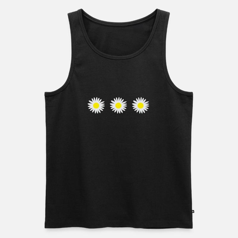 Gänseblümchen - Männer Premium Bio Tank Top - Schwarz