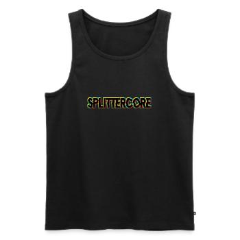 | techno splittercore Frenchcore Extreme Gabber - Débardeur bio Premium Homme - noir - Devant - AI Model Male 178 light (178cm)