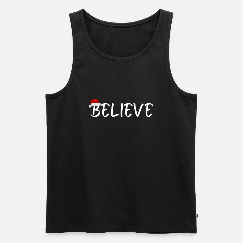 Glauben Sie an den Weihnachtsmann - Männer Premium Bio Tank Top - Schwarz