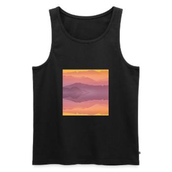 Colorful mountains - Men's Premium Organic Tank Top - black - Front - AI Model Male 178 light (178cm)