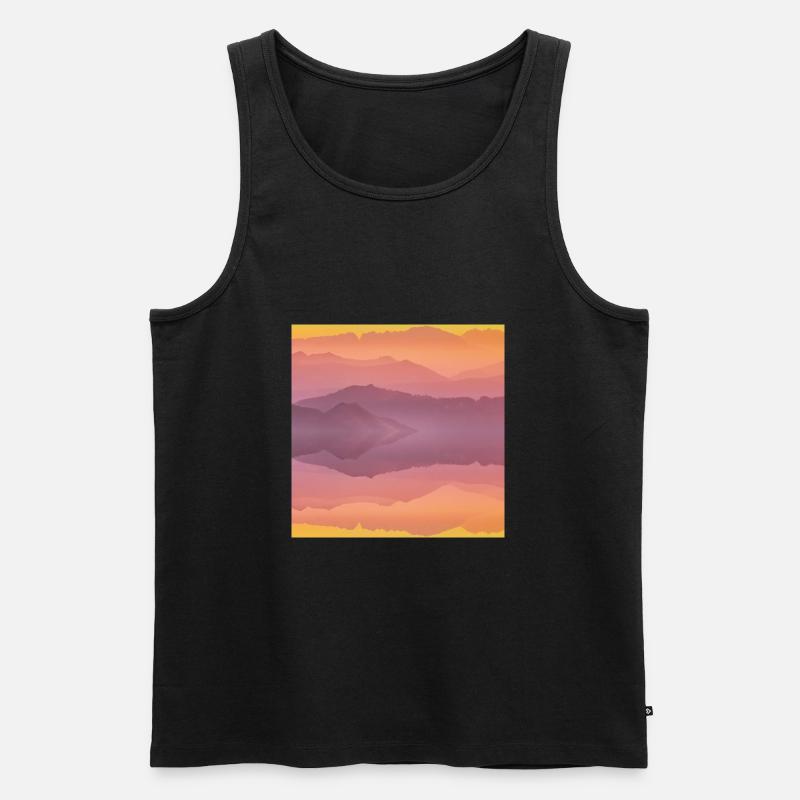 Bunte Berge - Männer Premium Bio Tank Top - Schwarz