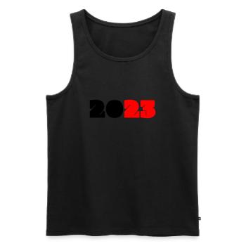 2023 51 - Männer Premium Bio Tank Top - Schwarz - Vorne - Michal (187cm)
