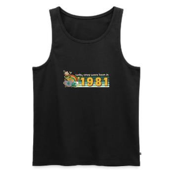 Lucky Ones Were Born in 1981 tee St. Patrick's - Men's Premium Organic Tank Top - black - Front - Michal (187cm)