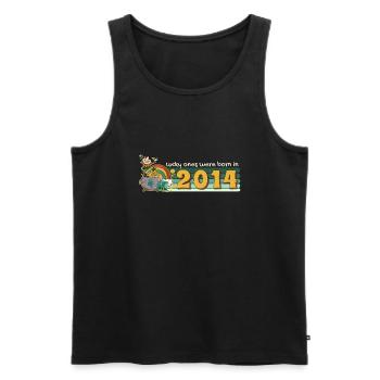 Lucky Ones Were Born in 2014 tee St. Patrick's - Men's Premium Organic Tank Top - black - Front - Michal (187cm)