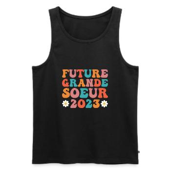 Future Big Sister 2023 Funny Birth Baby - Men's Premium Organic Tank Top - black - Front - Michal (187cm)