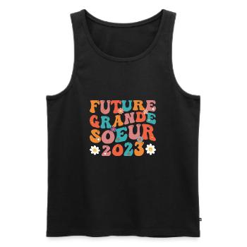 Future Big Sister 2023 Funny Birth Baby - Men's Premium Organic Tank Top - black - Front - Michal (187cm)
