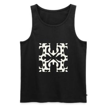 Abstract, élégant graffic design blanc - Débardeur bio Premium Homme - noir - Devant - AI Model Male 178 light (178cm)