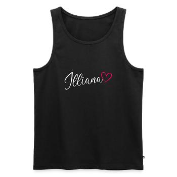 Illiana Name Vorname Herz Pink - Männer Premium Bio Tank Top - Schwarz - Vorne - AI Model Male 178 light (178cm)