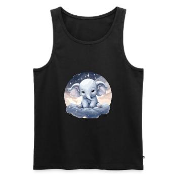 Niedlicher Elefant Schläft Schlafen - Männer Premium Bio Tank Top - Schwarz - Vorne - AI Model Male 178 light (178cm)