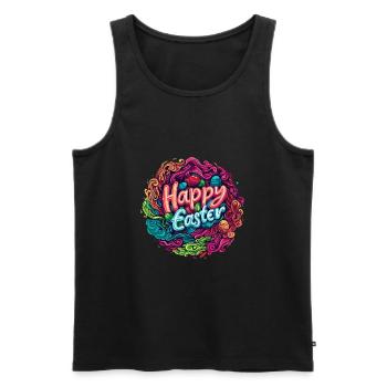 Frohe Ostern Bunte Eierjagd Osterkorb für Kinder - Männer Premium Bio Tank Top - Schwarz - Vorne - AI Model Male 178 light (178cm)