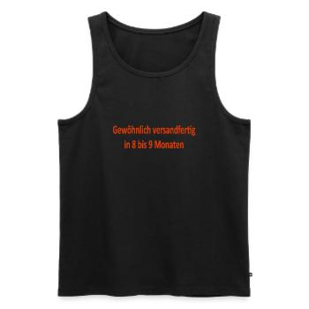 Baby- Babybauch - in 8 bis 9 Monaten - Vers.1 - Männer Premium Bio Tank Top - Schwarz - Vorne - Michal (187cm)