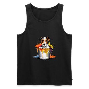 Foxterrier Hund Hunderasse - Männer Premium Bio Tank Top - Schwarz - Vorne - Michal (187cm)