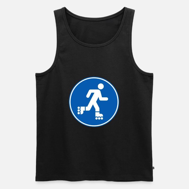 Rollerfahrer, Roller, Roller Sport - Männer Premium Bio Tank Top - Schwarz