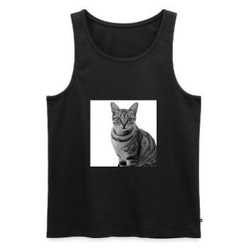 weiße Katze Katze weiß Katzen Geschenk - Männer Premium Bio Tank Top - Schwarz - Vorne - AI Model Male 178 light (178cm)