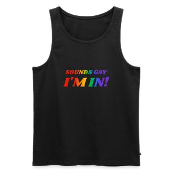 Sons Gay Im En Drôle LGBT - Débardeur bio Premium Homme - noir - Devant - Michal (187cm)