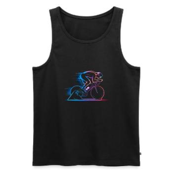 Minimalistische Radfahrer Kunst - Geschwindigkeit - Männer Premium Bio Tank Top - Schwarz - Vorne - AI Model Male 178 light (178cm)
