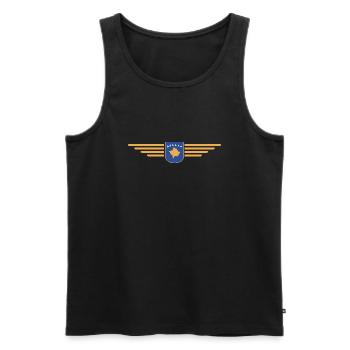 Kosovo Fan T-Shirt Design - Männer Premium Bio Tank Top - Schwarz - Vorne - Michal (187cm)