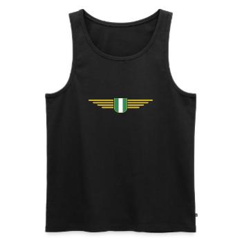 Nigeria Design – Show your love for the country - Men's Premium Organic Tank Top - black - Front - AI Model Male 178 light (178cm)