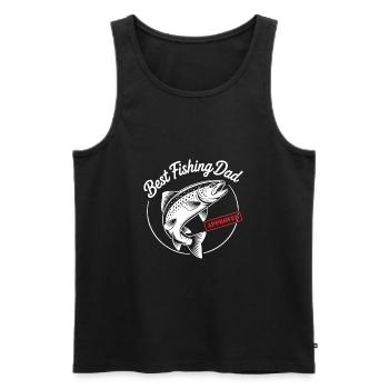 Bester Angelpapa Best Fishing Dad Approved - Männer Premium Bio Tank Top - Schwarz - Vorne - AI Model Male 178 light (178cm)