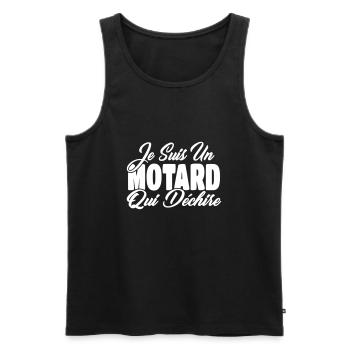 motard qui déchire - Débardeur bio Premium Homme - noir - Devant - Michal (187cm)