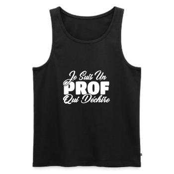 prof qui déchire - Débardeur bio Premium Homme - noir - Devant - Michal (187cm)