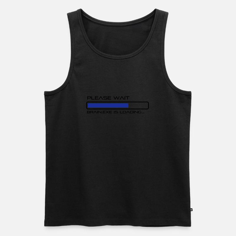 spruch_brain_exe_2 - Männer Premium Bio Tank Top - Schwarz